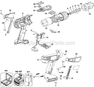 Part Location Diagram of 5102001-05 DeWALT Kitbox